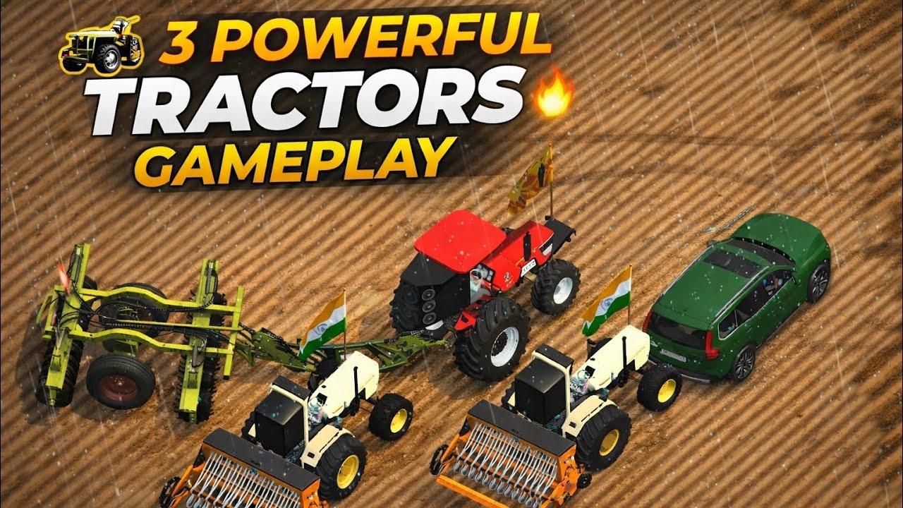Tractor wala cartoon 🚜🚜🚜🚒🚒🚎 Indian vehicle Simulator 3D