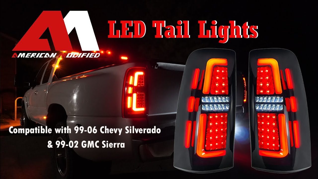 AMERICAN MODIFIED LED Tail Lights Compatible with 99 06 Chevy Silverado & 99 02 GMC Sierra