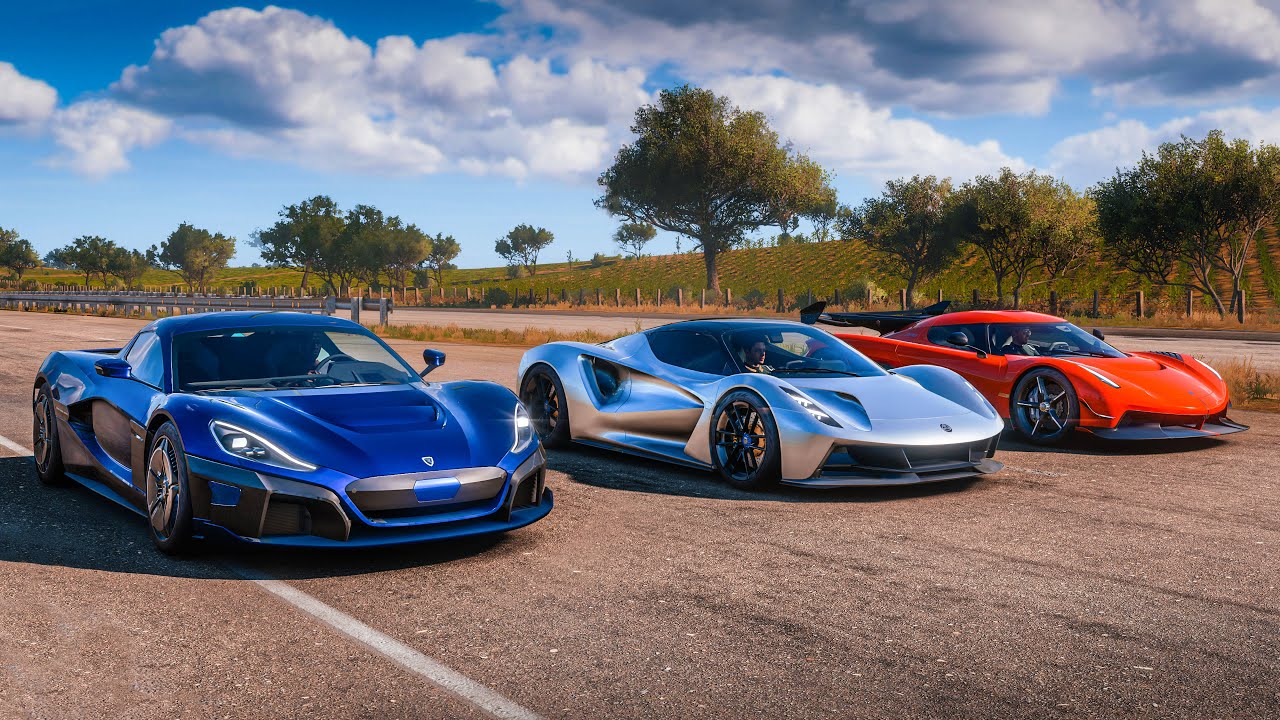 Forza Horizon 5 Drag Race | Koenigsegg Jesko VS Rimac Nevera VS Lotus Evjia!