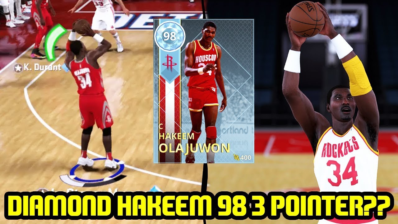 DIAMOND HAKEEM OLAJUWON w/ 98 3PT? INSANE BUZZER BEATER! NBA 2K18 MYTEAM SUPERMAX GAMEPLAY