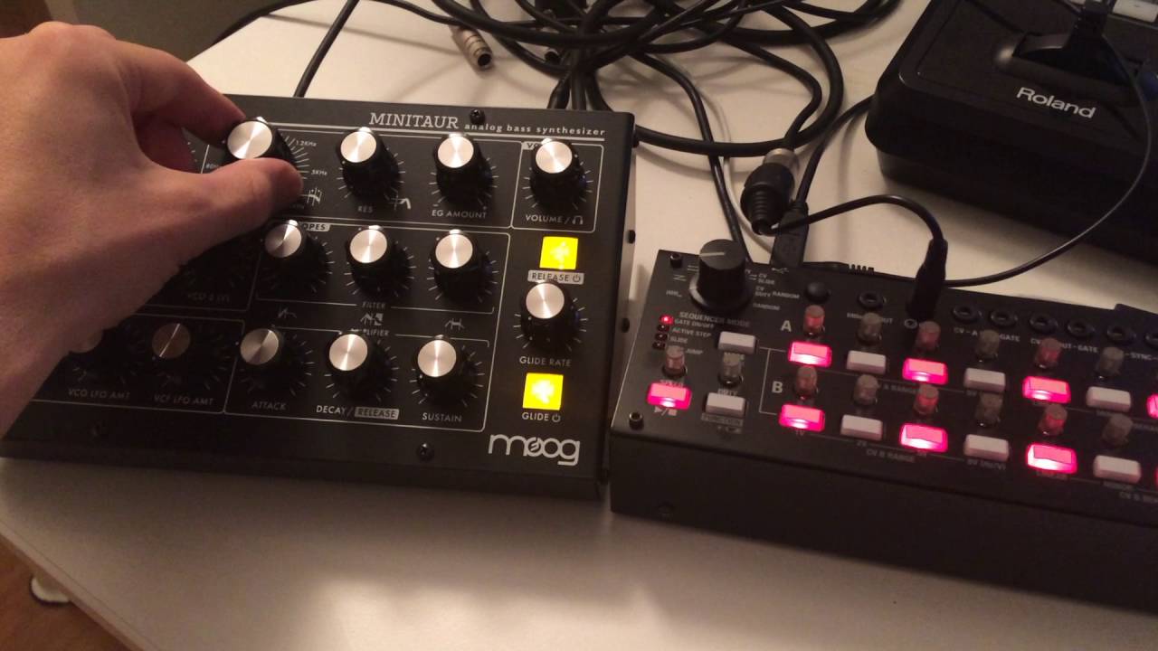 Moog Minitaur & Korg SQ-1 first test