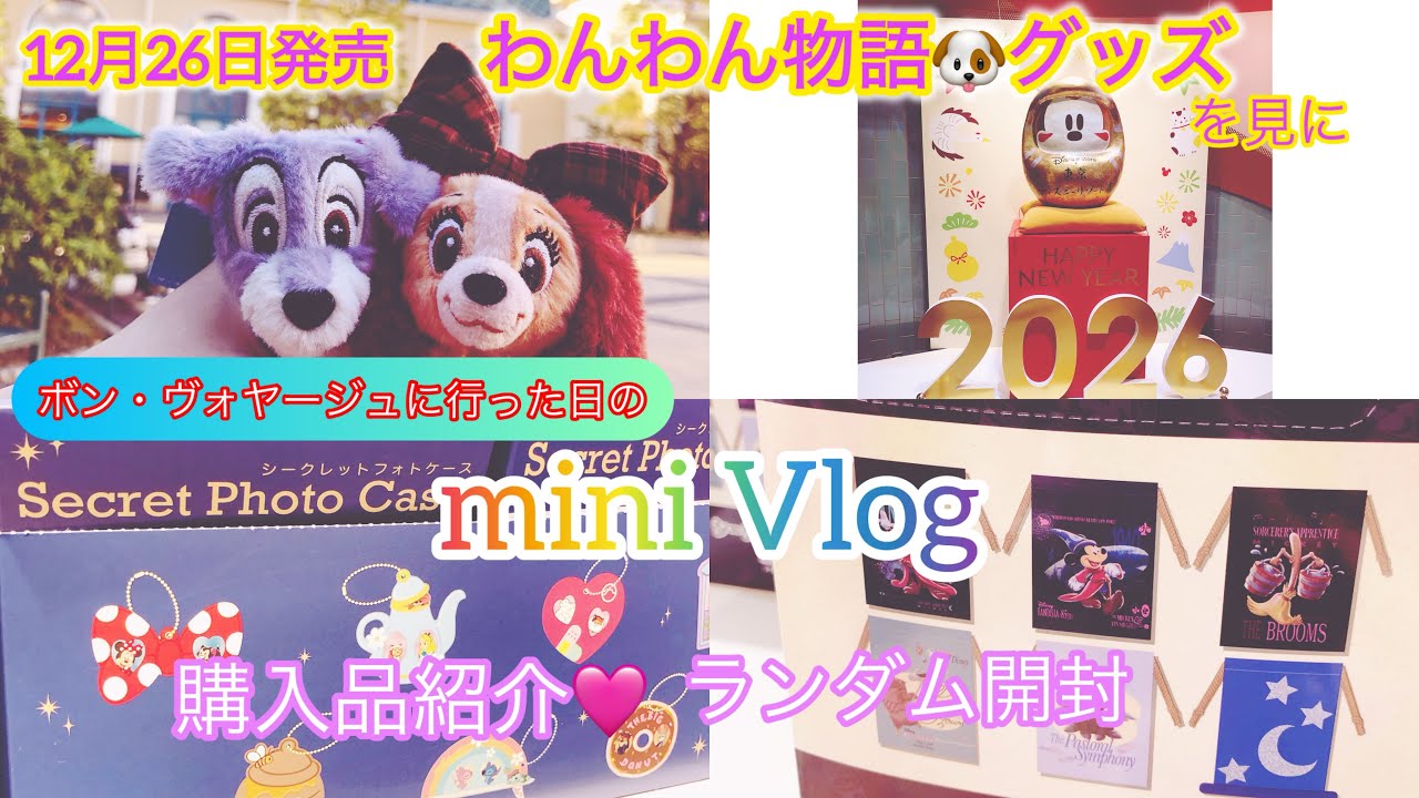 【Vlog】ディズニーわんわん物語🐶グッズを見にボンボへ✨〜購入品紹介、ランダム開封もあるよ❣️何が出るかな❓