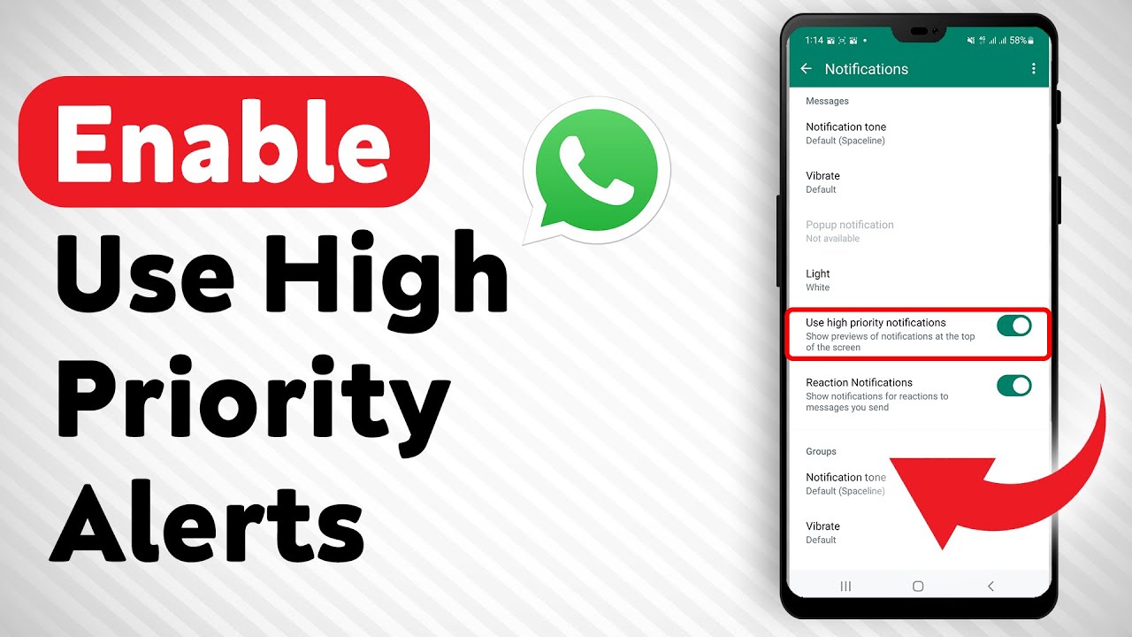 How To Enable Use High Priority Notifications In WhatsApp Messages