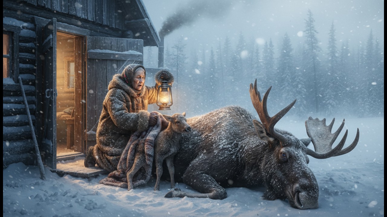 A Sick Moose and Its Calf Collapsed at Her Door What This 80-Year-Old Did Next Will Break Your Heart