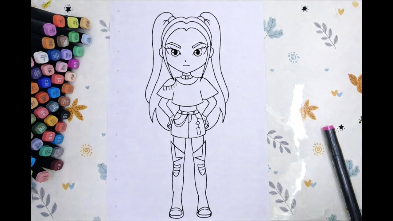 Mira – K-pop Demon Hunter | Coloring with Markers 🎨 #mira #kpop