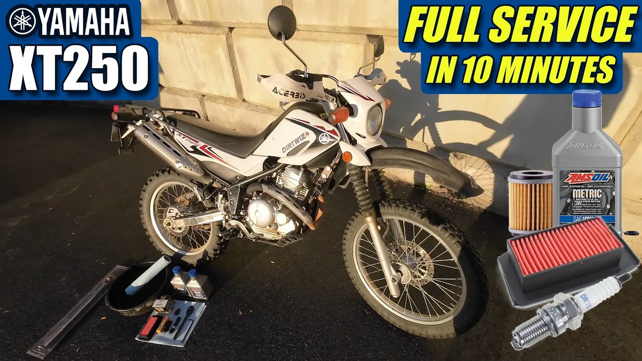 XT250 Essential Maintenance in 10 Minutes! Oil Change, Air Filter, & Spark Plug Replacement