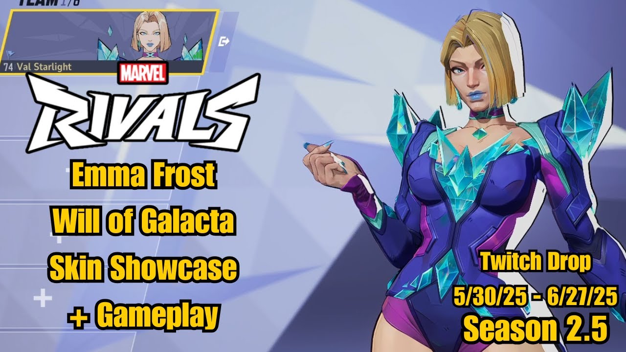 Emma Frost | Will of Galacta Twitch Drop Skin Showcase | Marvel Rivals Gameplay | Season 2.5