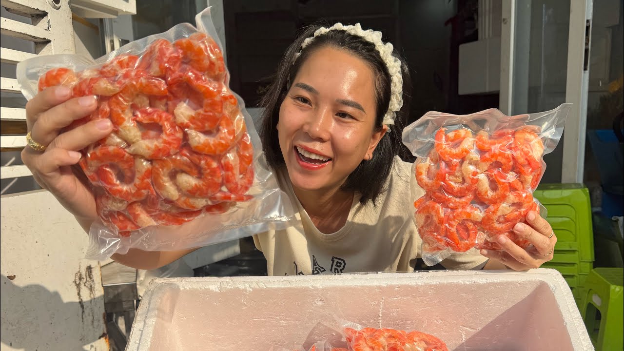 Tôm sú Biển khô A Ninh Phú Quốc gửi lên, Bất ngờ to bự | Ăn súp Bào Ngư Vi Cá 