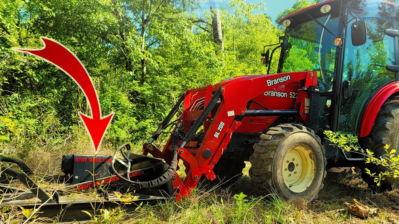 Front Mounted Brush Cutter On a Compact Tractor