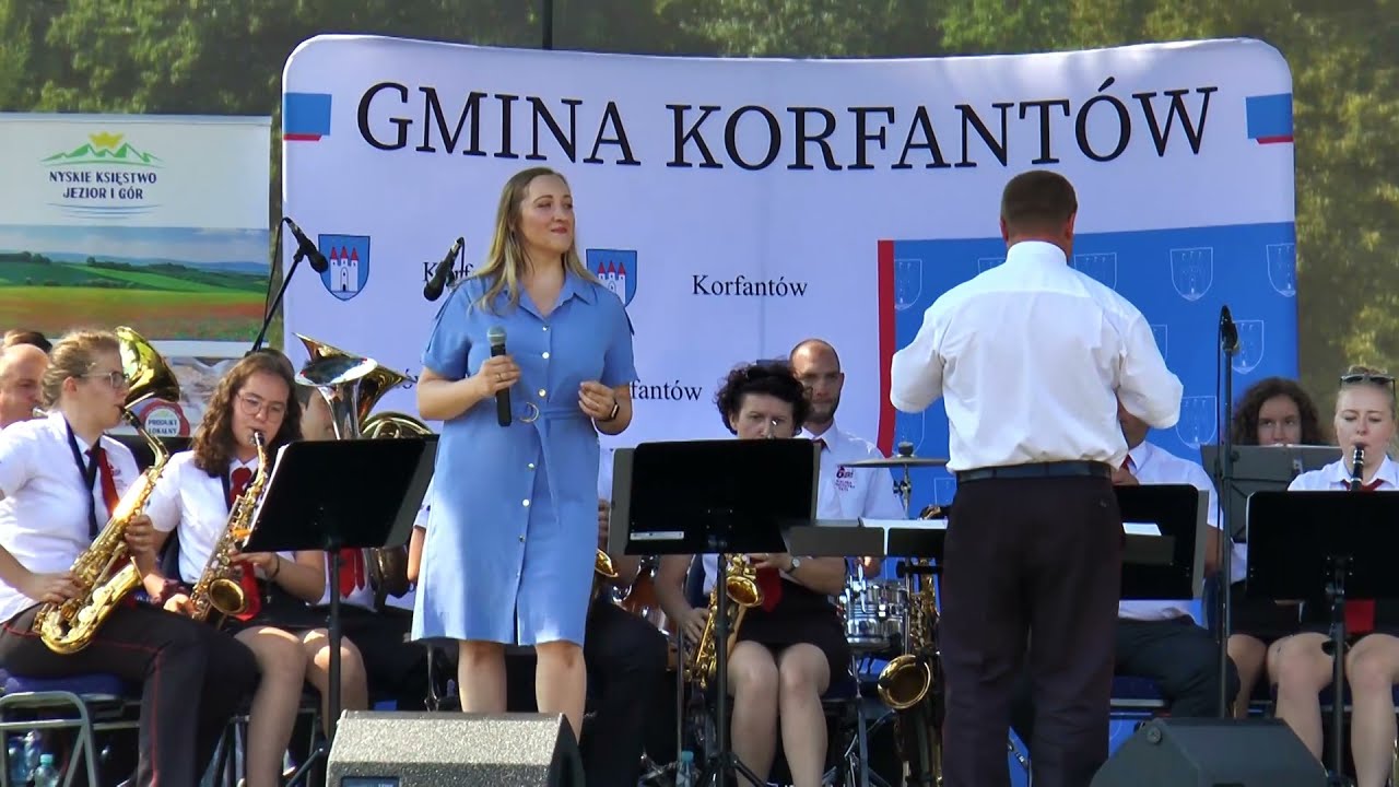Bialska Orkiestra Dęta oraz Andrea RISCHKA Festyn Rodzinny 21 08 2021 r  w Korfantowie