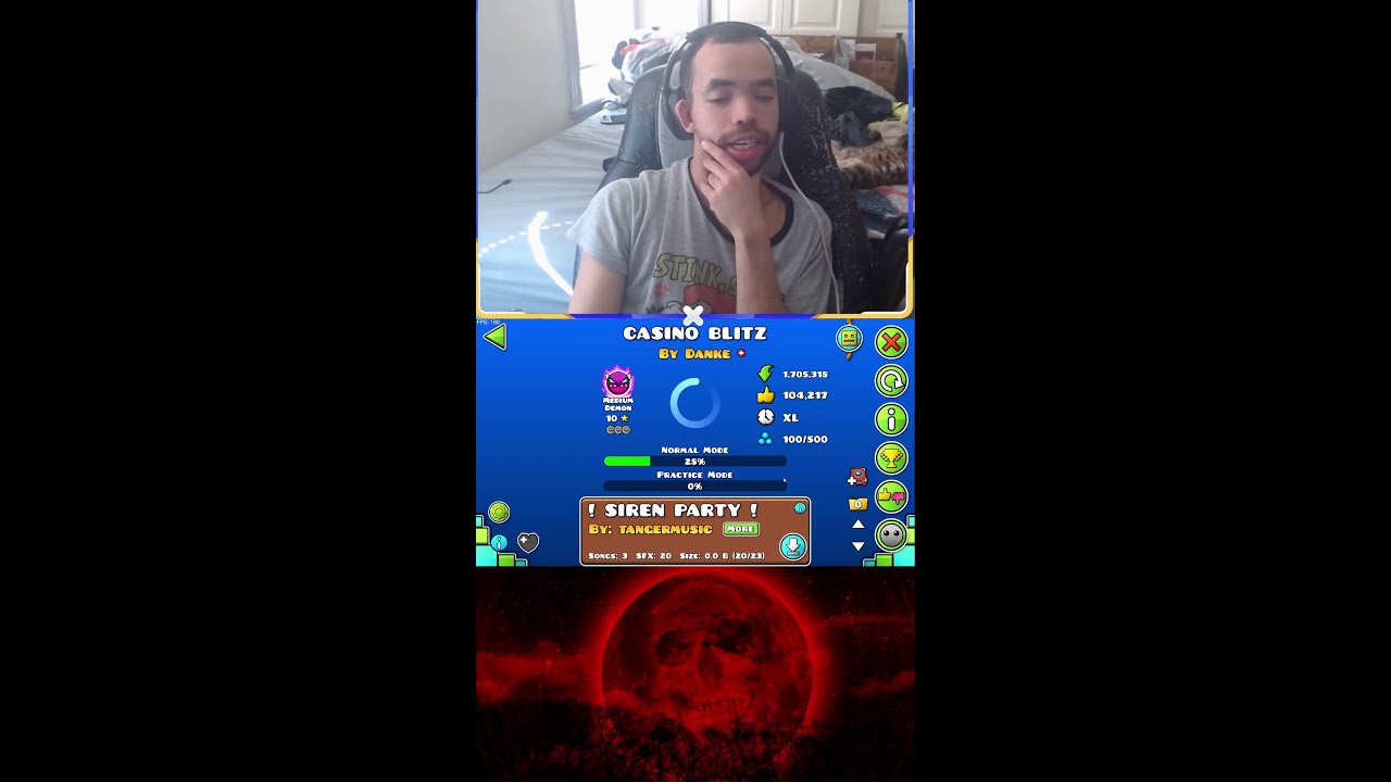 Death moon Geometry dash (Easy demon saga)