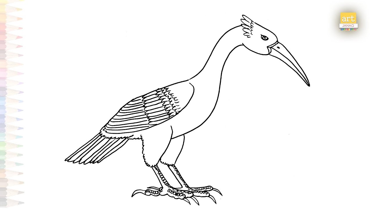 Stymphalian bird drawing easy | Outline drawings | How to draw A Stymphalian bird step by step