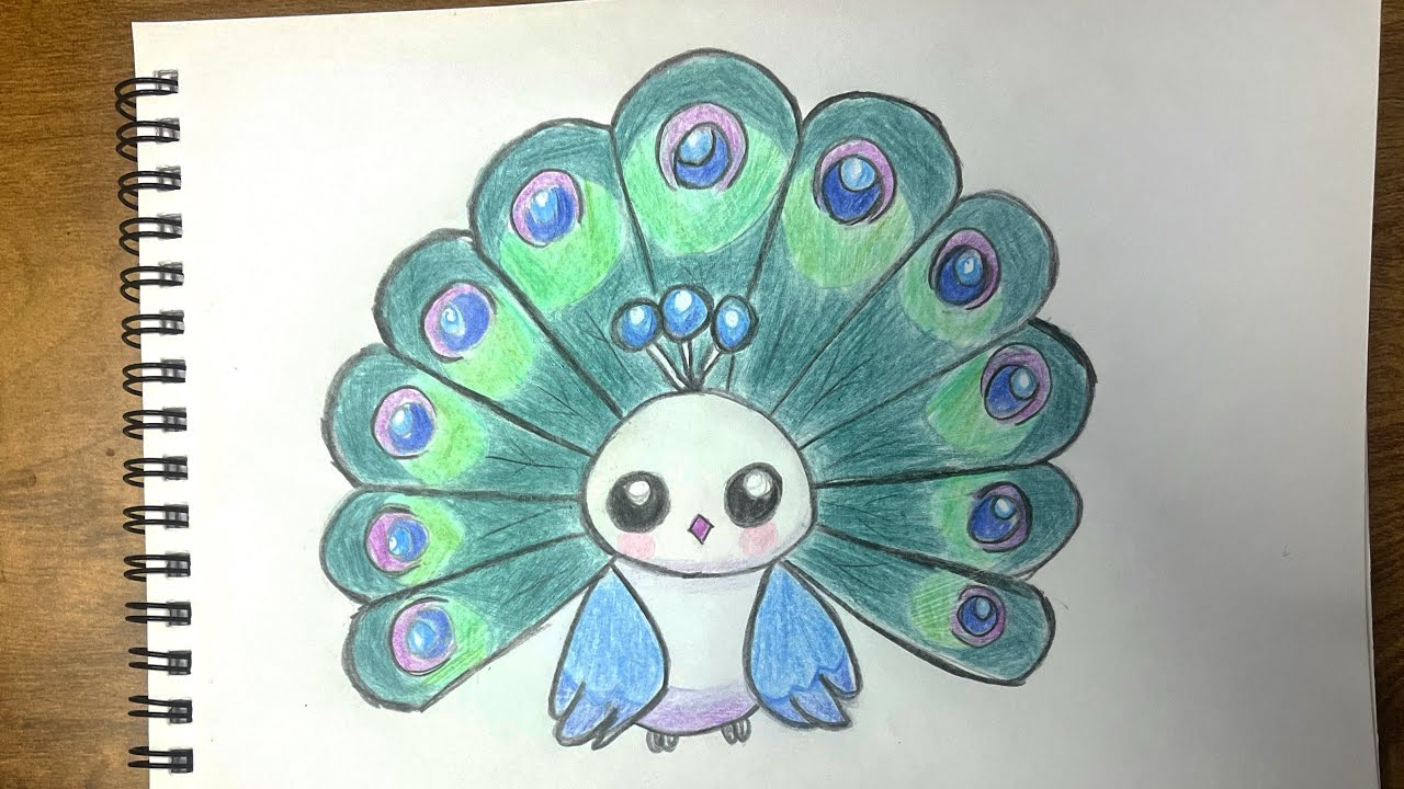  Cute peacock drawing || easy drawing for kids