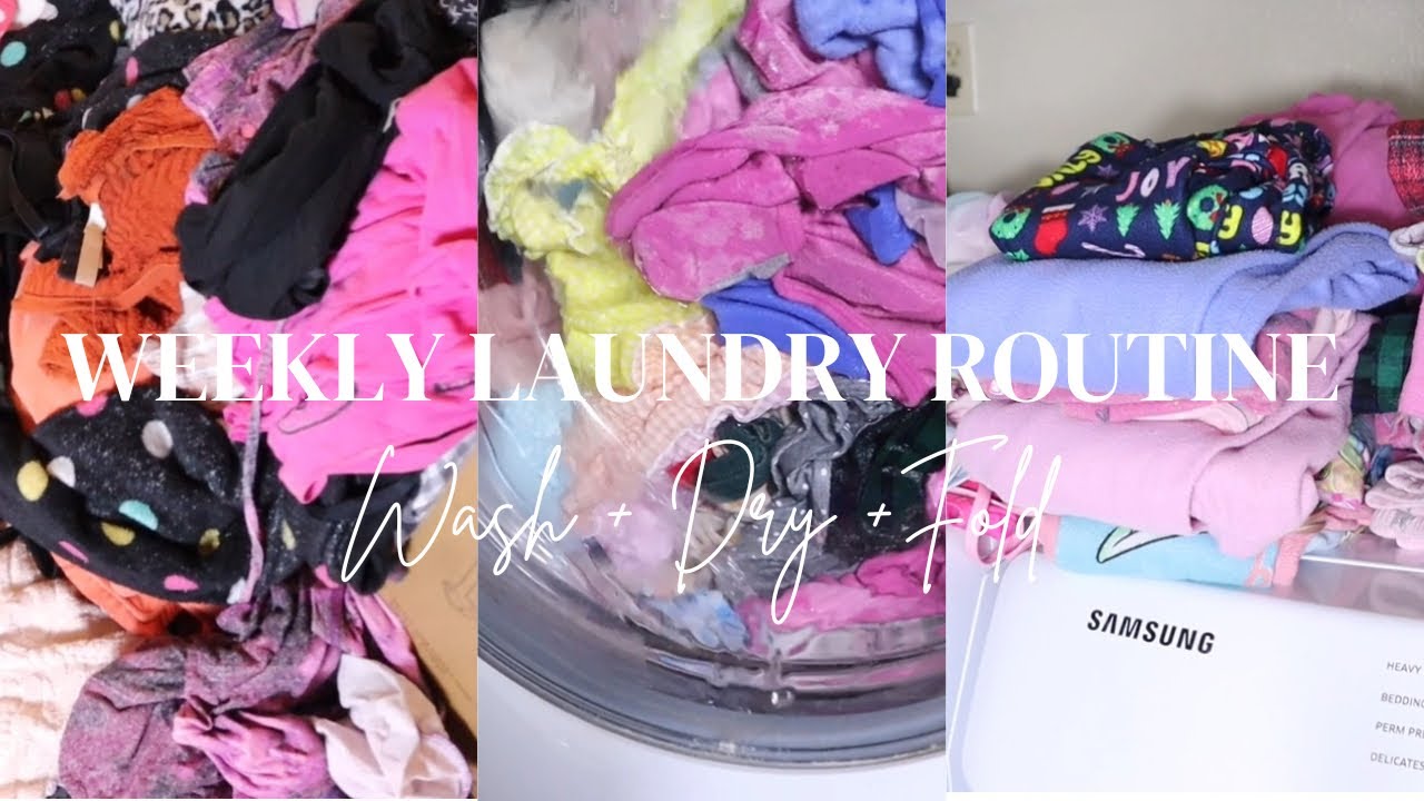 WEEKLY LAUNDRY ROUTINE | LAUNDRY MOTIVATION | WASH DRY FOLD REPEAT +  | Saunders  Family