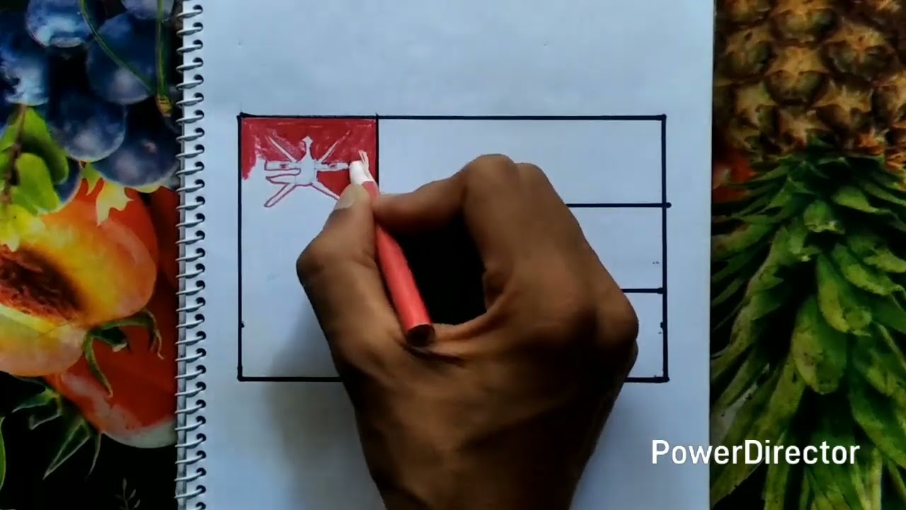 How to draw Oman National Flag step by step | Oman Flag drawing 