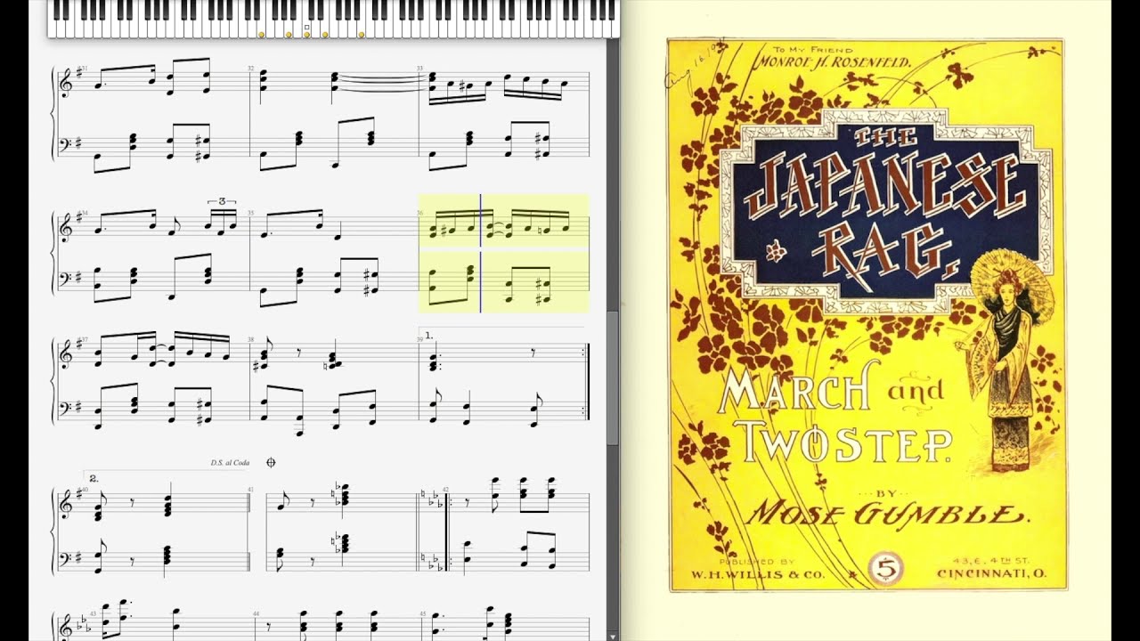 The Japanese Rag by Mose Gumble (1901, Ragtime piano)