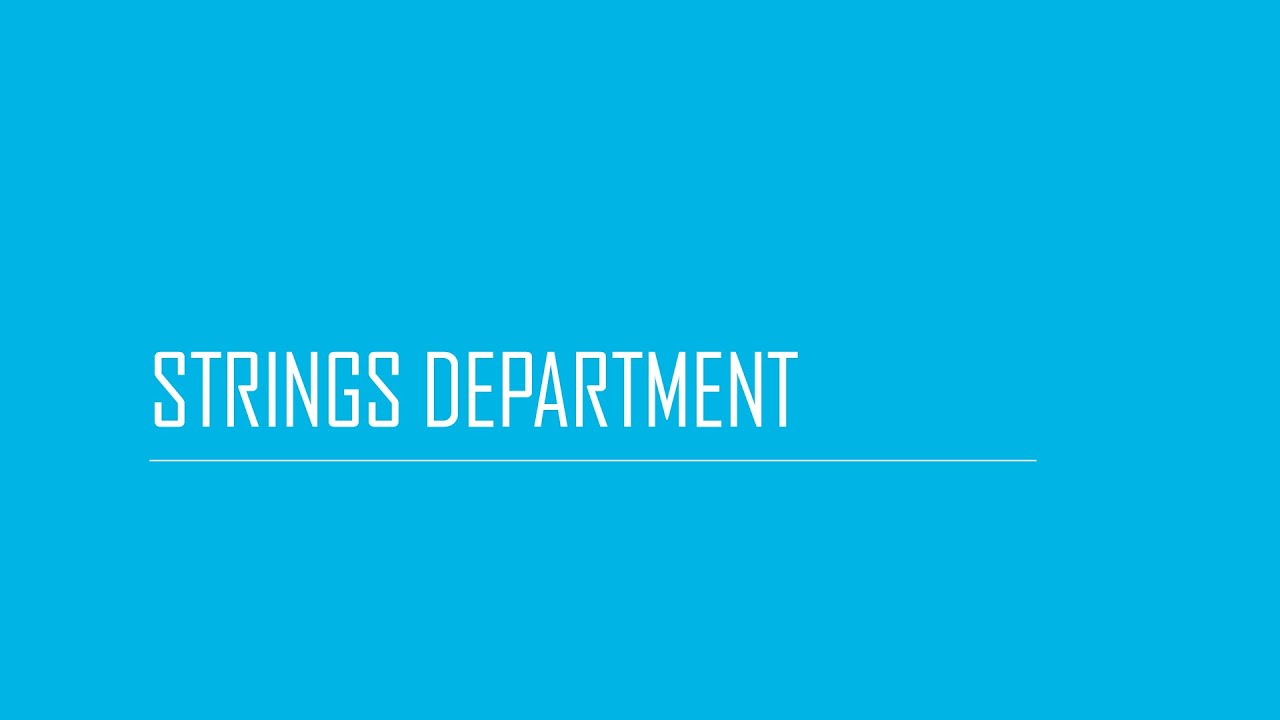 Strings Department | Recorded Audition Advice