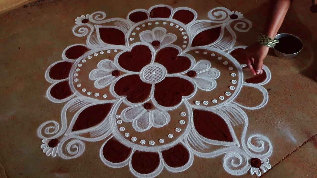 Diwali 2025 🌹simple flowers rangoli🌹3*2 diwali diyamuggulu designs🌹deepavali kaavi kolam
