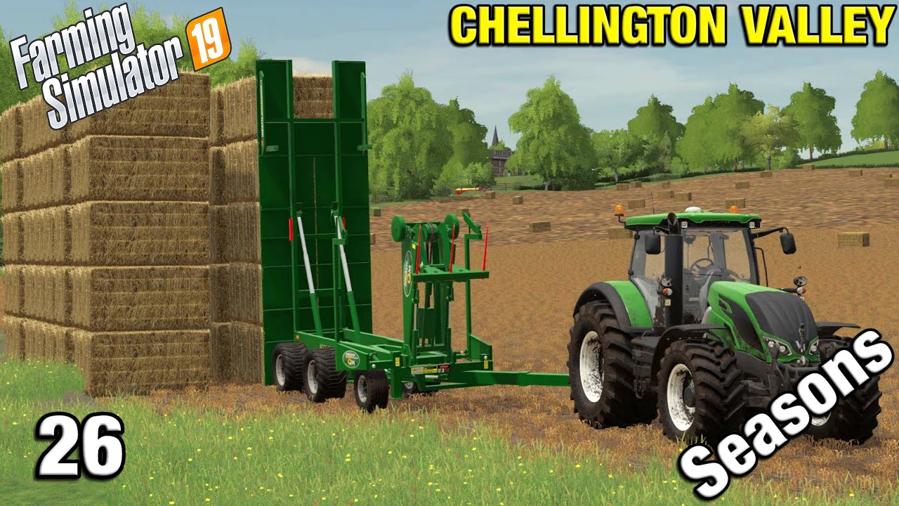 BUILDING A STRAW STACK Chellington Valley Timelapse - FS19 Ep 26