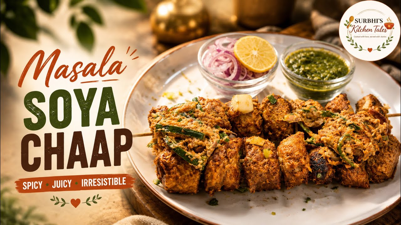 Street Style Masala Soya Chaap Recipe | Spicy & Creamy Soya Chaap at Home | Easy Veg Starter