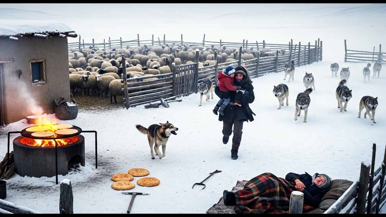 Afghanistan Winter Survival | Facing Starving Wolves – Fire-Grilled Lamb & Fresh Bread to Survive