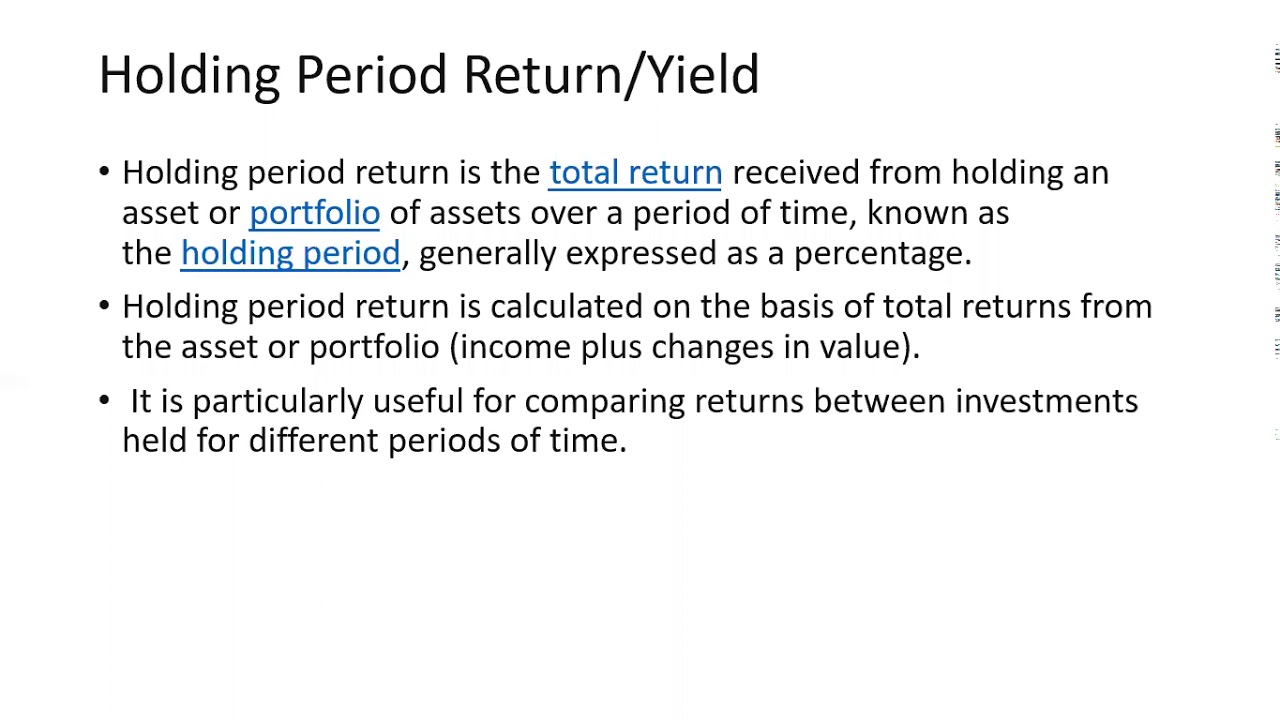 Holding period Return