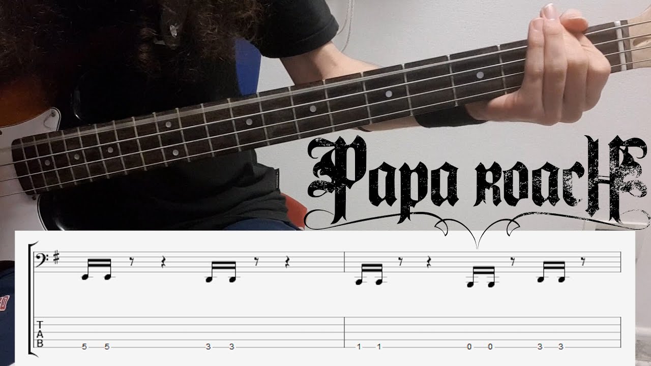 [EASY/TABS] PAPA ROACH - LAST RESORT 4 STRINGS BASS COVER with TABs on screen by Andrea Spinelli