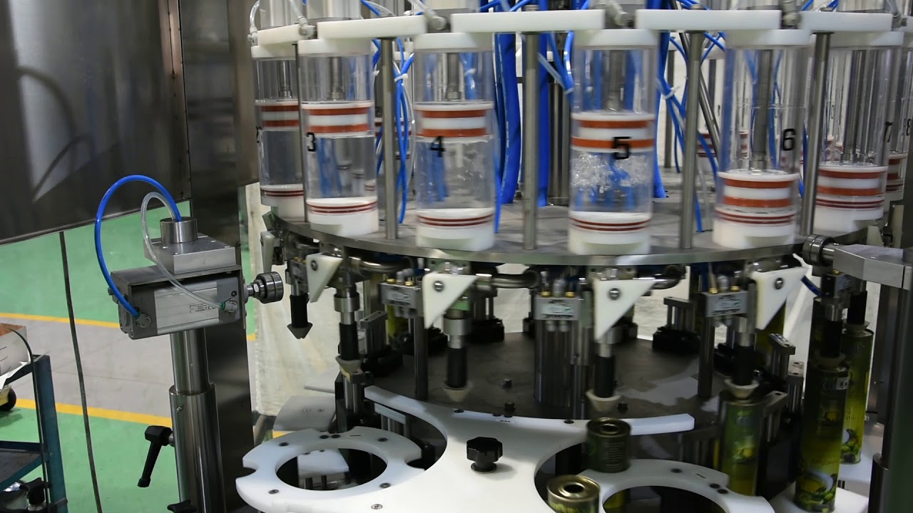 Winequip Rotary Volumetric Oil Filler in Cans - filler