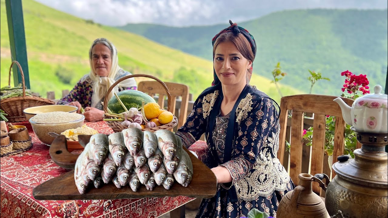 Cooking Fresh Fish & Broad Beans Over Fire | Authentic Village Food Experience