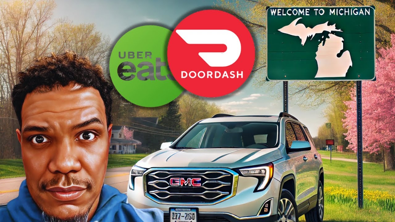 We try DoorDash and UberEats in Michigan | Gig work ride a long
