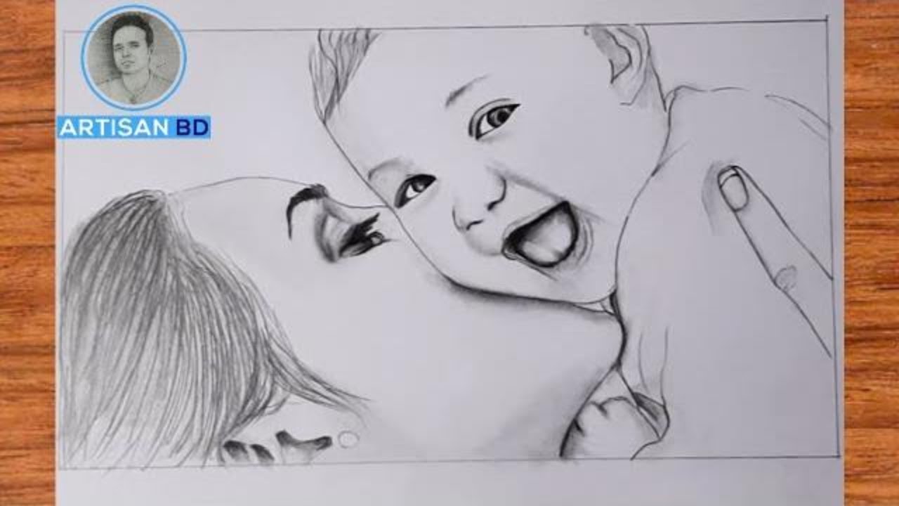 How to draw Mother's Day step by step - Easy pencil drawing