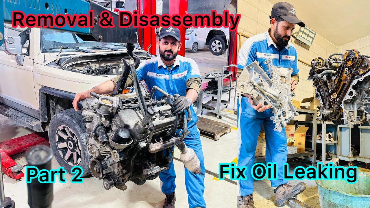 1GR Engine Timing Chain Cover Removal || Fix Oil Leaking Of Toyota FJ Cruiser