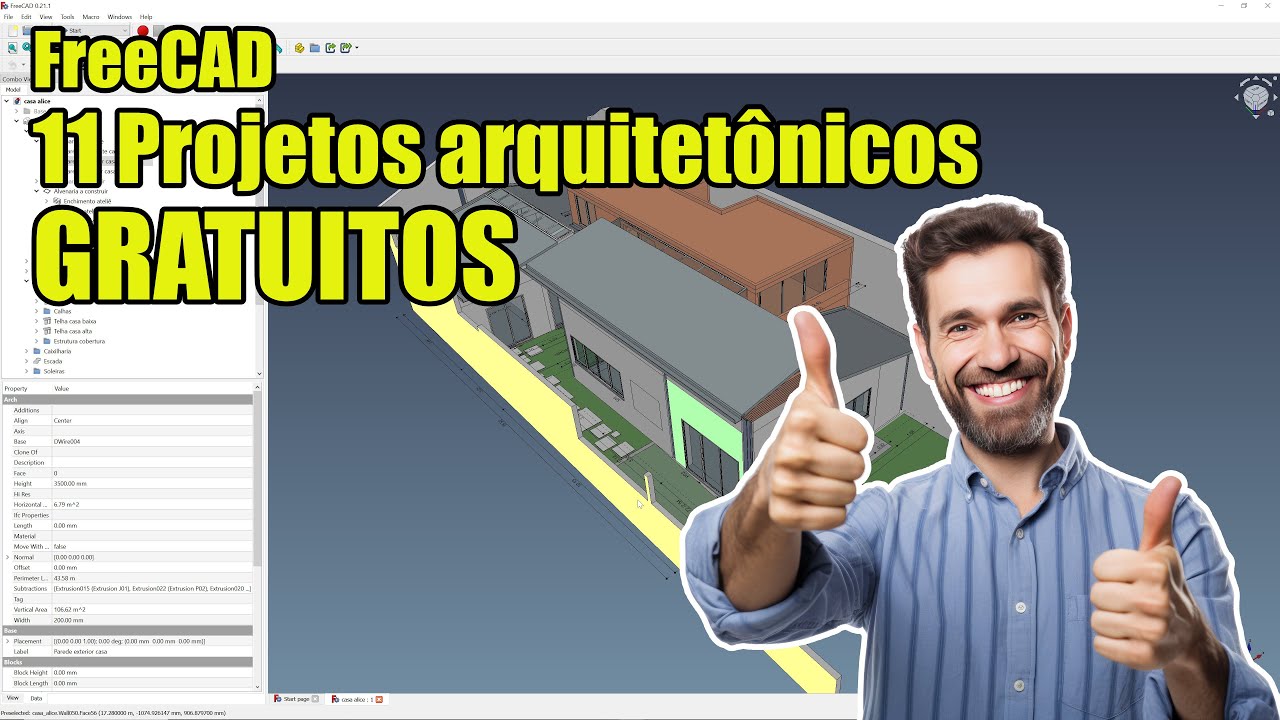 11 Projetos arquitetônicos gratuitos (FreeCAD)