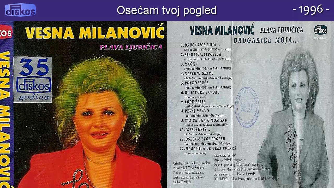 Vesna Milanovic - Osecam tvoj pogled - (Audio 1996)