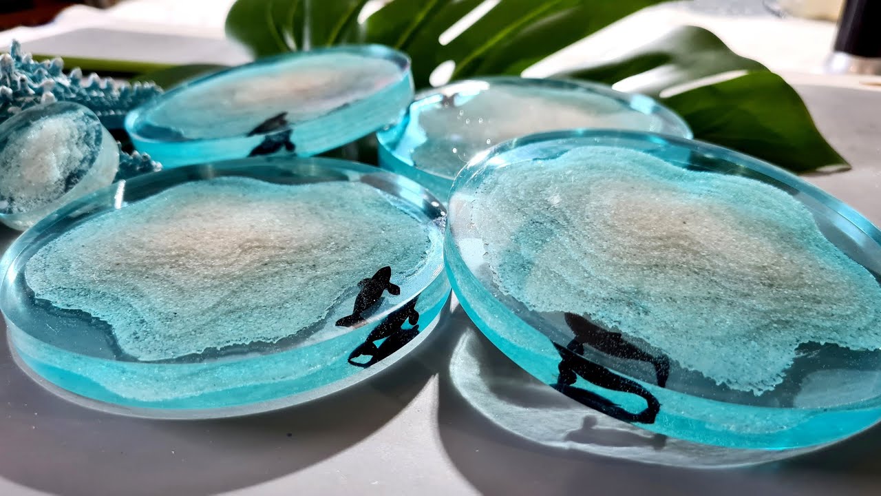 #1345 Amazing Depth In These 3D Resin Ocean Terrace Coasters