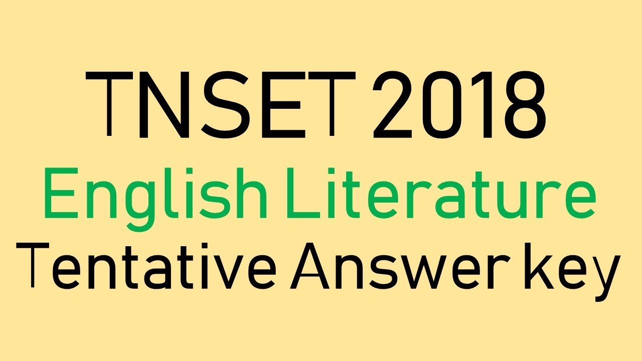 TNSET 2018 - English Tentative Answer key