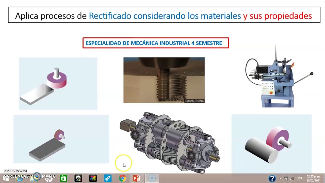 Materia Aplica Procesos de Rectificado (Antecedentes, Rectificadora, Rectificado)