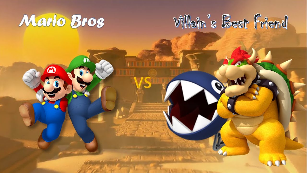 Mario Tennis Aces - Mario and Luigi vs Bowser and Chain Chomp (Mario Bros vs Villain's Best Friend)