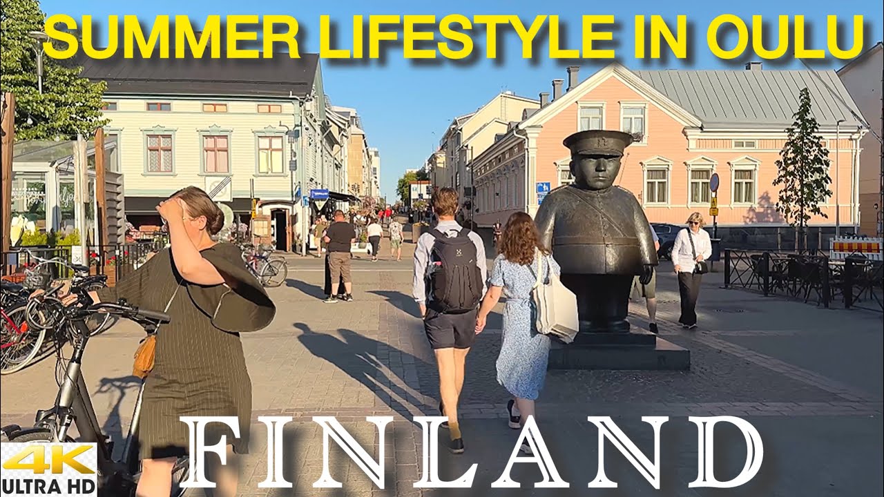 OULU 4K CITY CENTER SUMMER WALKING TOUR | OULU SIGN | NALLIKARI | VALKEA | KAUPPATORI | FINLAND 🇫🇮 