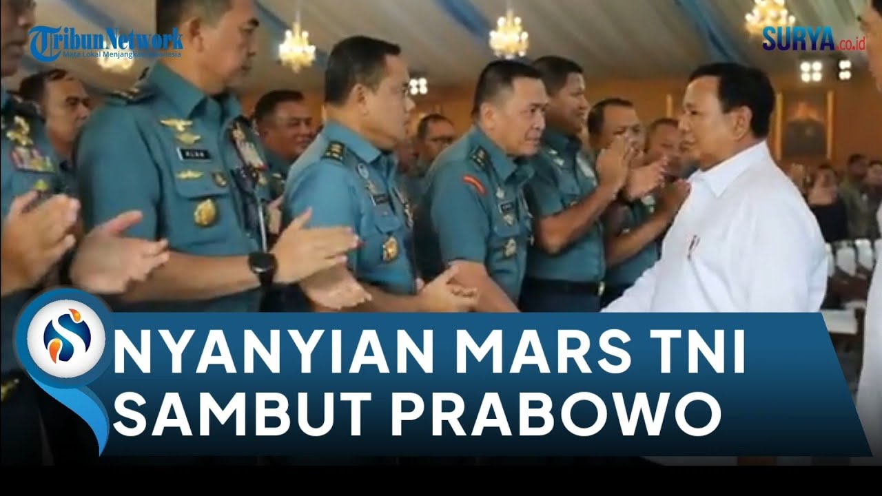 MOMEN Presiden Prabowo Disambut Mars TNI saat Hadir & Beri Pengarahan di Istana Bogor