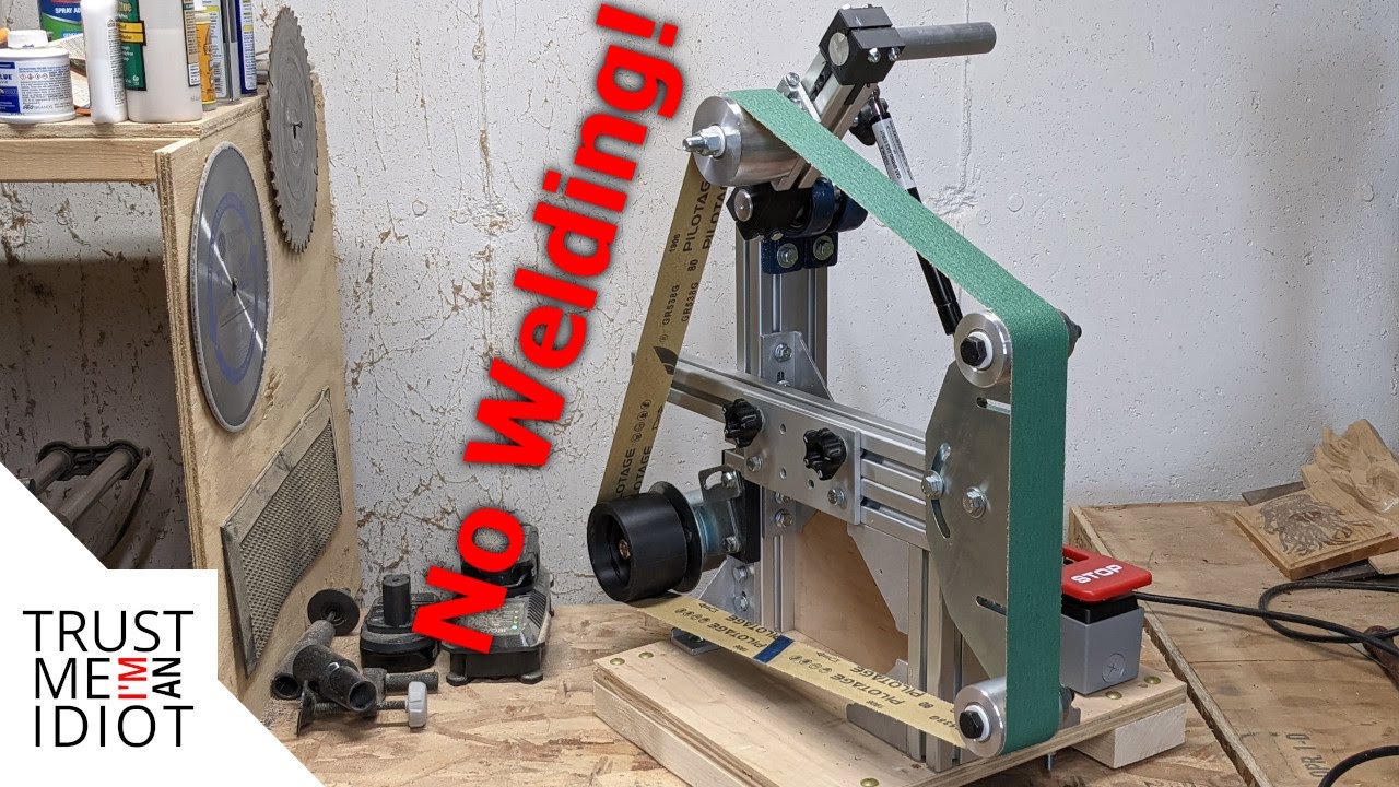 No Weld Belt Grinder from a Treadmill and 80/20 Aluminum