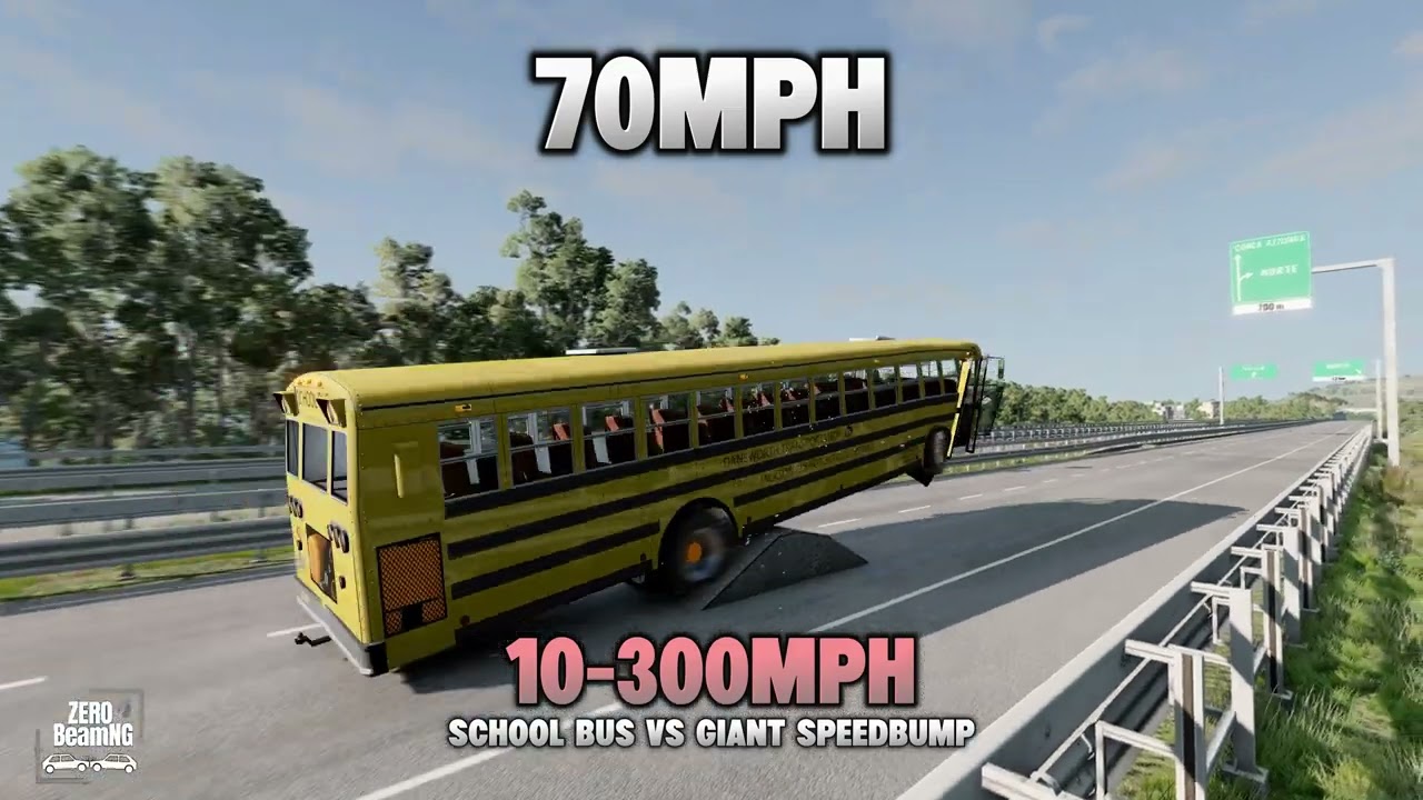 300mph school bus vs. Speed Bump