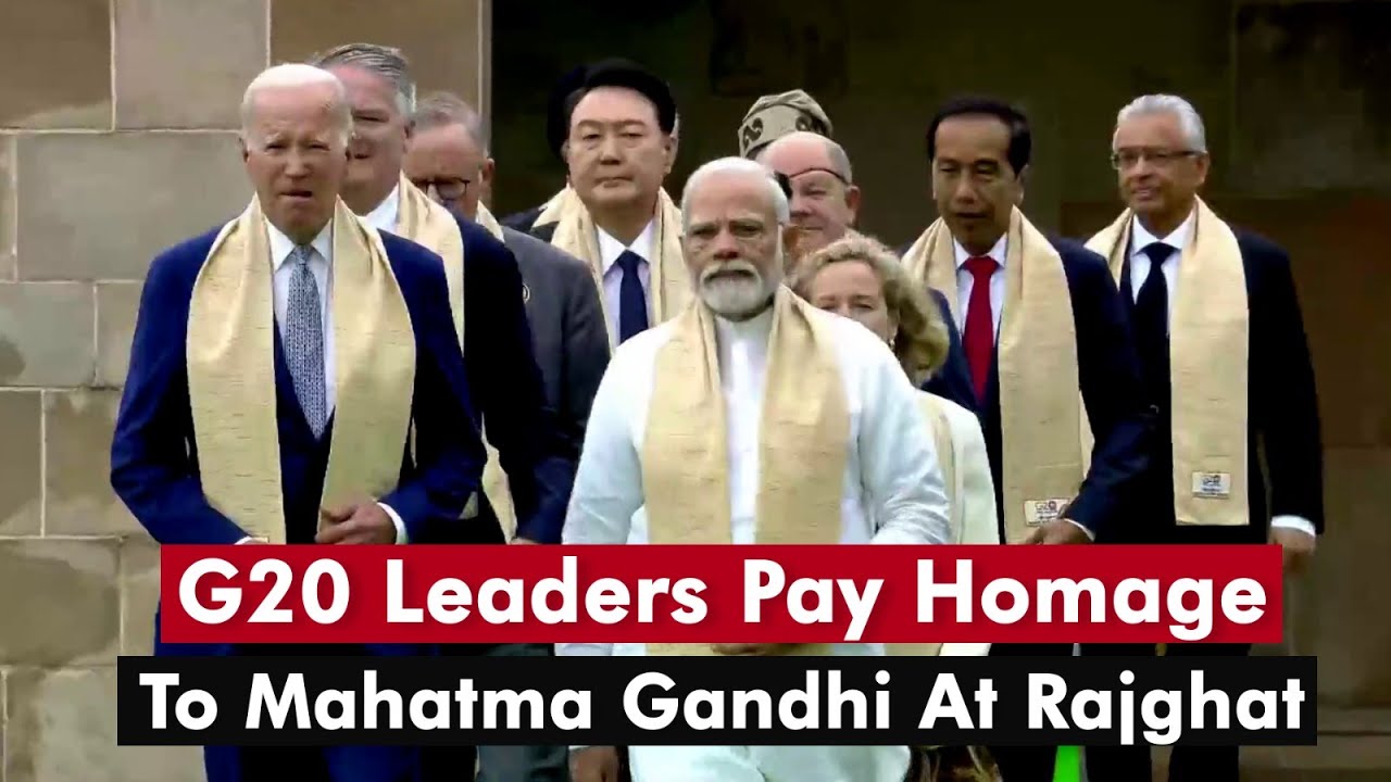 PM Modi Welcomes G20 Leaders To Pay Homage To Mahamta Gandhi At Rajghat | G20 Summit