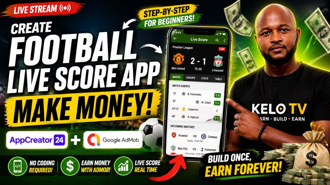 How to Create a Football Live Score App & Make Money (AppCreator24 Full Tutorial)