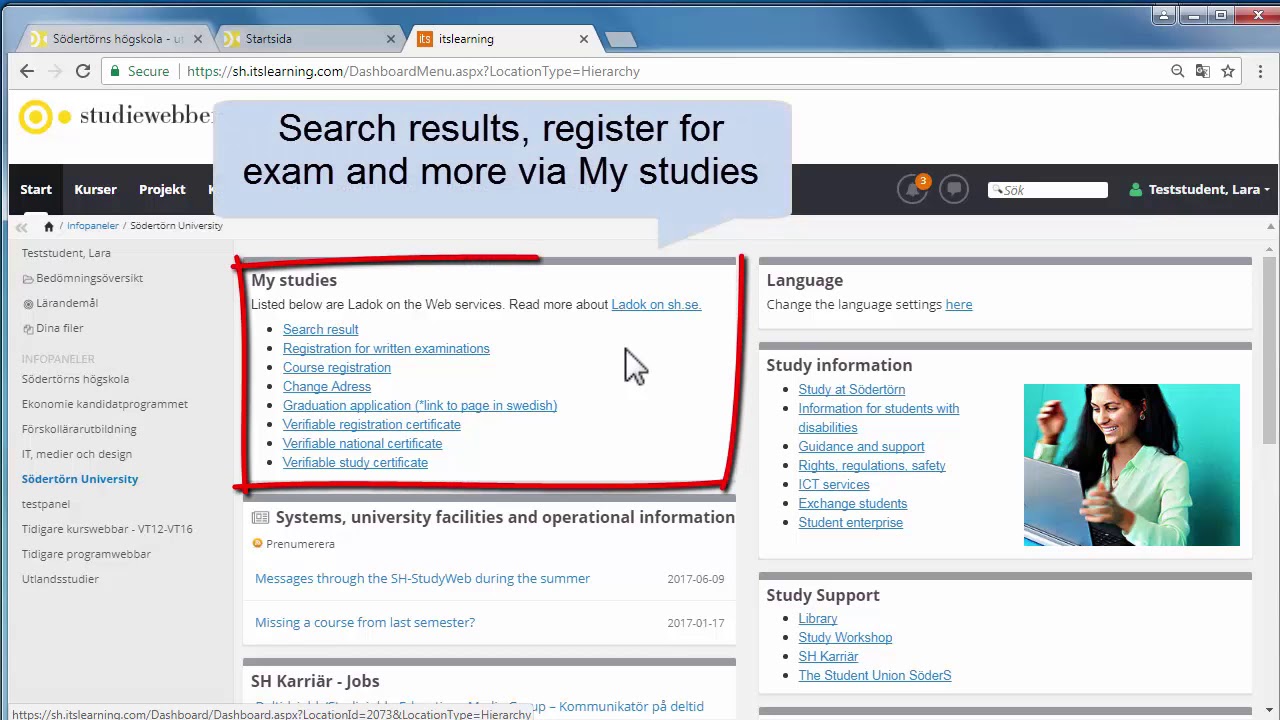 S&ouml;dert&ouml;rn University The SH-Study web