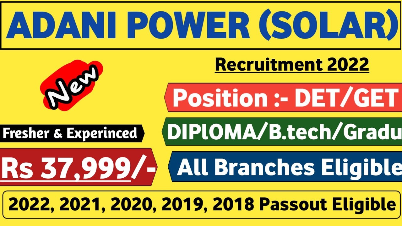Adani Group Recruitment 2022 | Fresher | Adani Power Jobs 2022 | Latest Mnc Jobs | Adani Jobs 2022