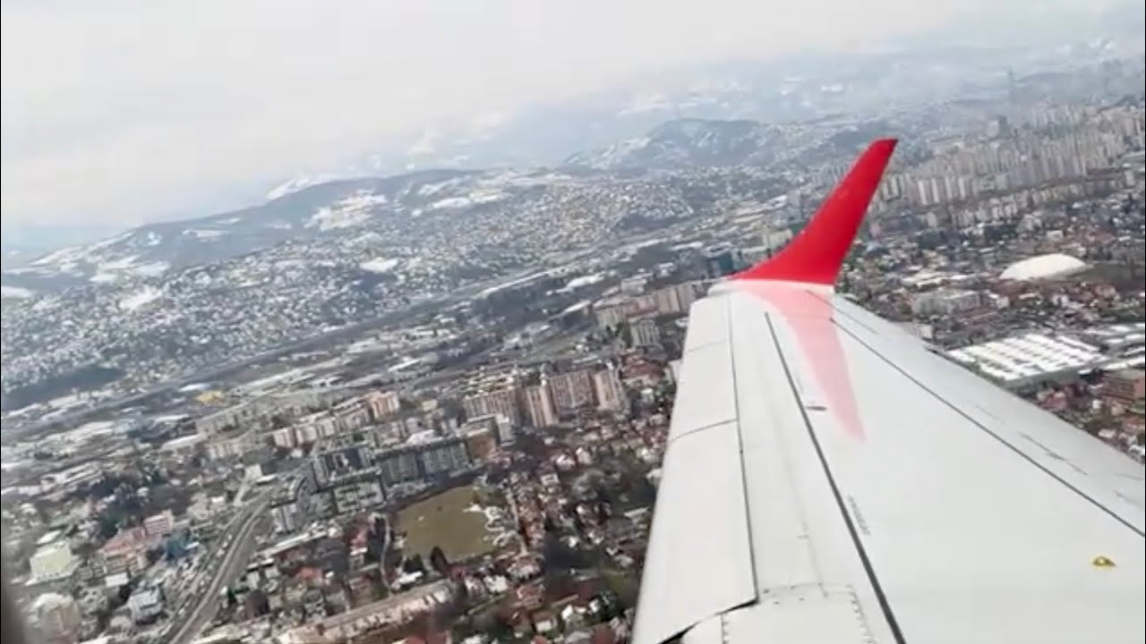 Take-off from SARAJEVO 🇧🇦 | Austrian Airlines | Embraer 195