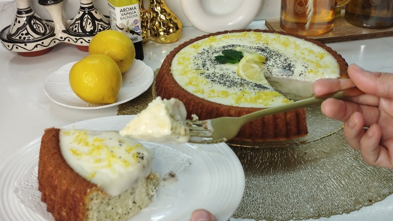 منعش ✍🏻 كيك الحامض والخشخاش بدون غلوتين روعة شكلا ومذاقا 🍋