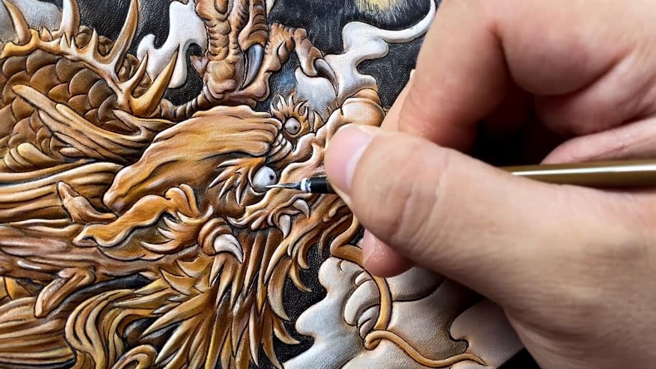 Leather carving-Eastern dragon