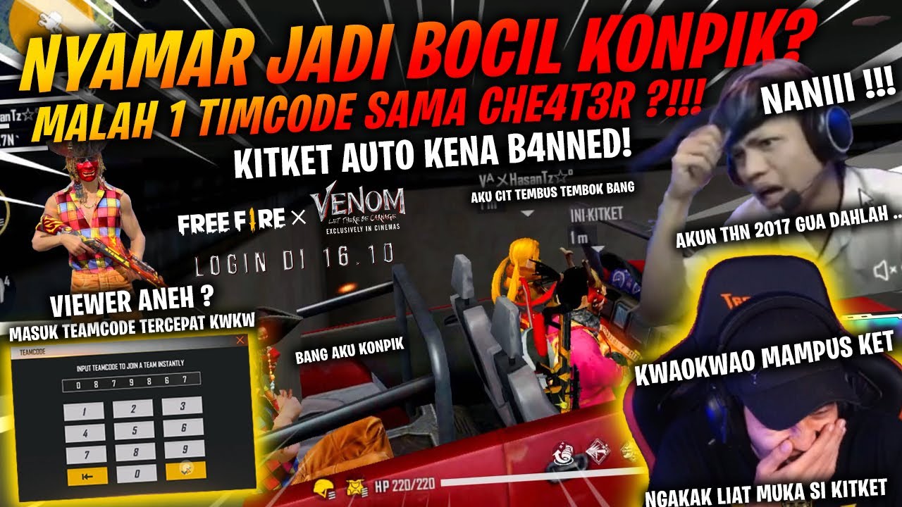 Nyamar Jadi Bocil Konfik!! Masuk Timcode Kitket EH Malah Satu tim bareng cheater! AUTO NGAMOK2 DIA !